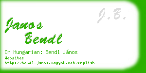 janos bendl business card